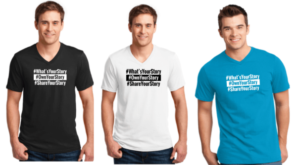 Picture of What's Your Story Men's V-Neck Cotton Tee